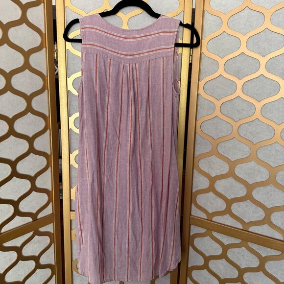 Marine Layer Size M Purple Lavender Stripe Linen Blend Lake Tank Dress - Picture 5 of 16